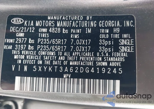 5XYKT3A62DG419245: 44081353