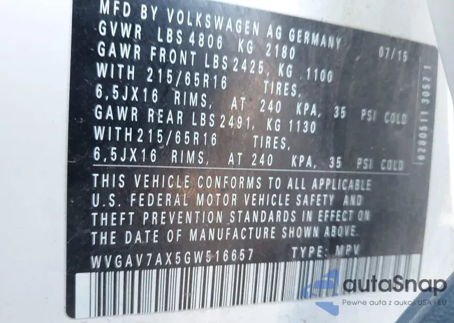 WVGAV7AX5GW516657: 44082725