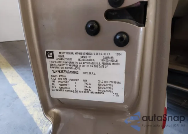 3GNFK16Z95G191962: 44082833