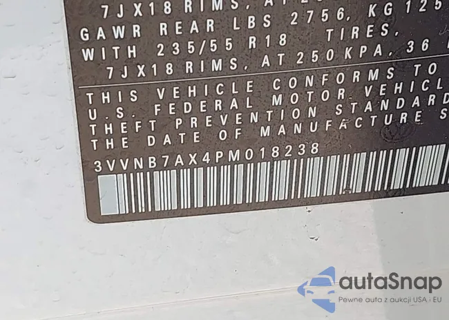 3VVNB7AX4PM018238: 44082861