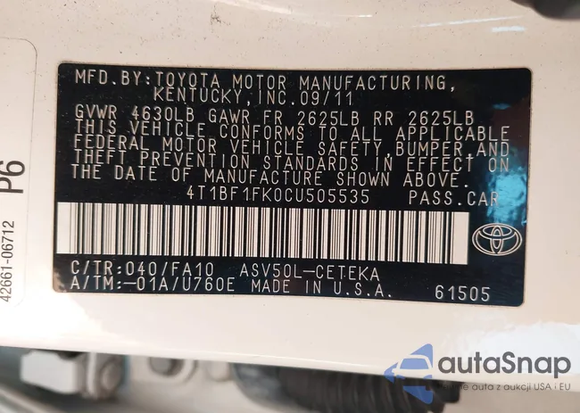 4T1BF1FK0CU505535: 44082865