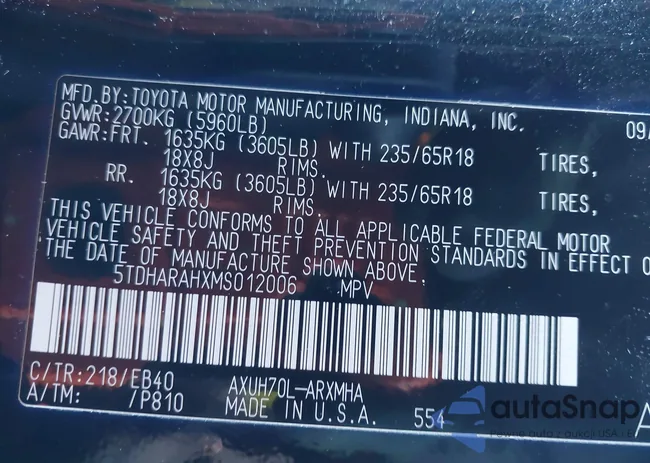 5TDHARAHXMS012006: 44082972