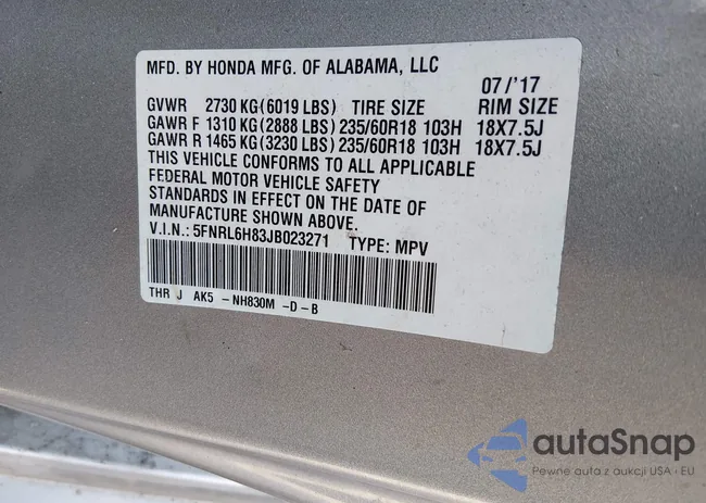 5FNRL6H83JB023271: 44083066