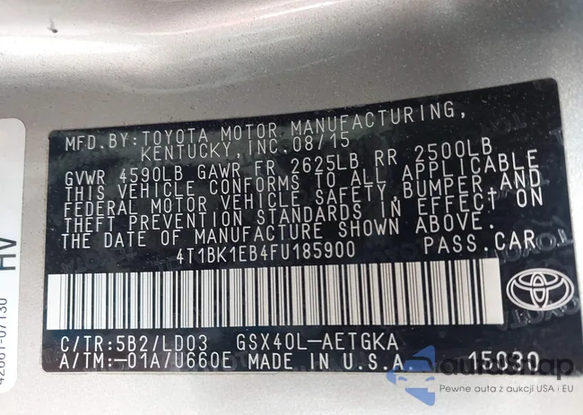 4T1BK1EB4FU185900: 44083087