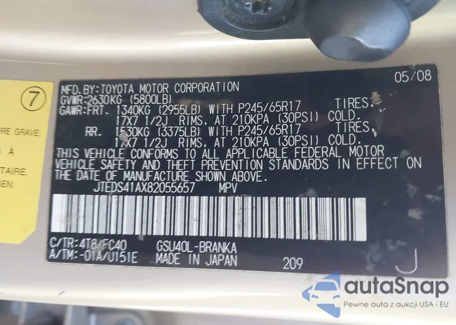 JTEDS41AX82055657: 44082290