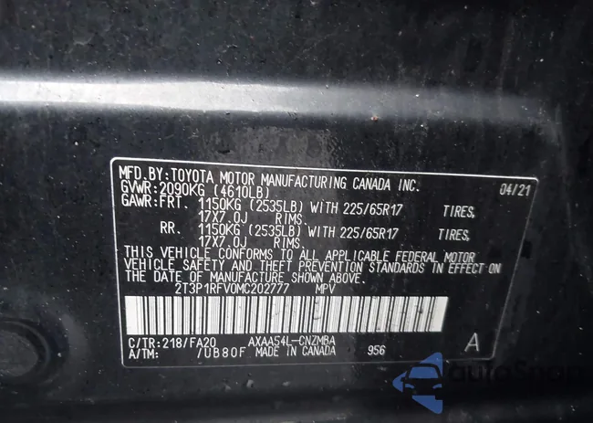 2T3P1RFV0MC202777: 44082347