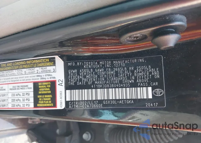 4T1BK3DB3BU404935: 44083741