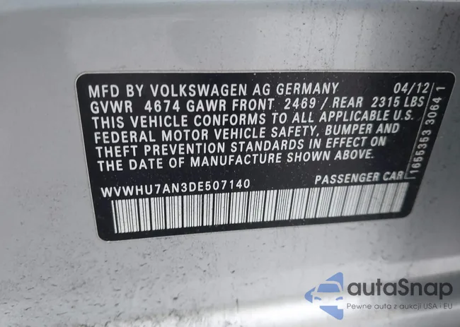 WVWHU7AN3DE507140: 44083877