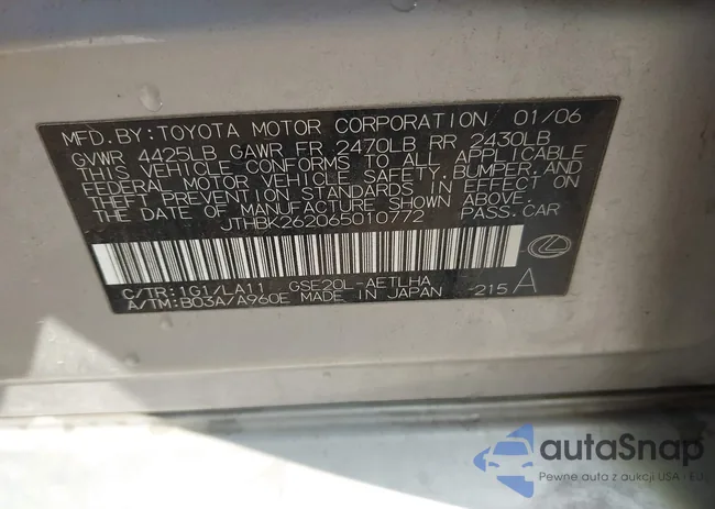 JTHBK262065010772: 44083931