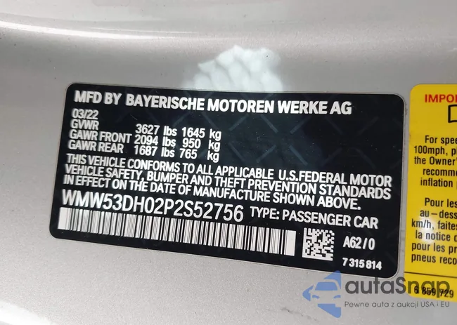 WMW53DH02P2S52756: 44083172