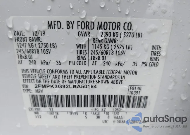 2FMPK3G92LBA50184: 44083207