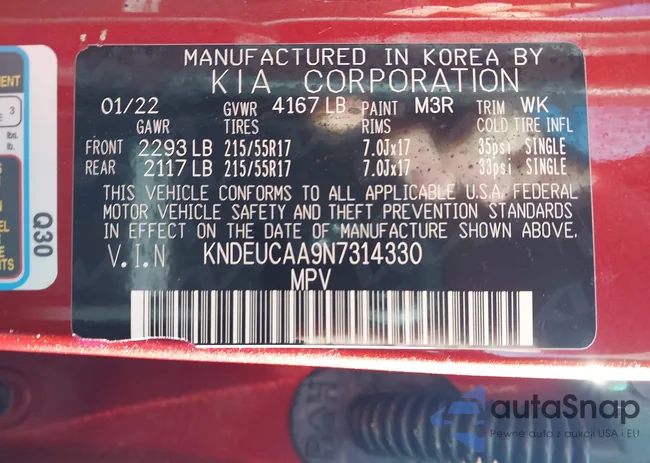 KNDEUCAA9N7314330: 44084588