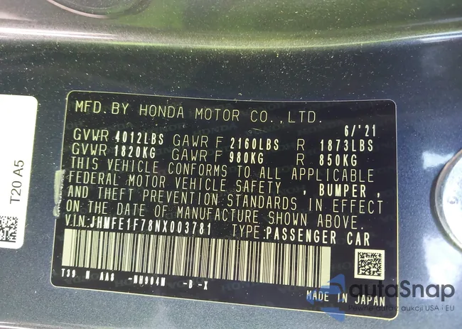 JHMFE1F78NX003781: 44084666