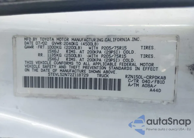 5TEVL52N72Z118729: 44084710