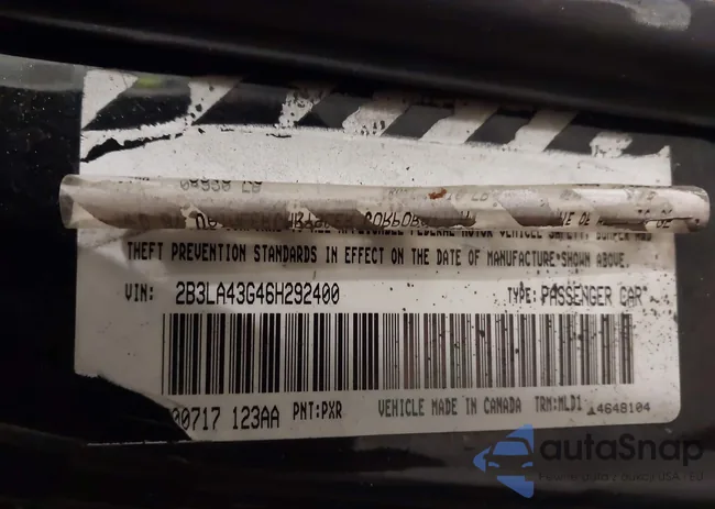 2B3LA43G46H292400: 44084747