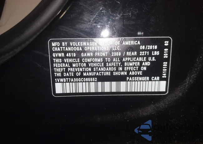 1VWBT7A30GC065552: 44084951