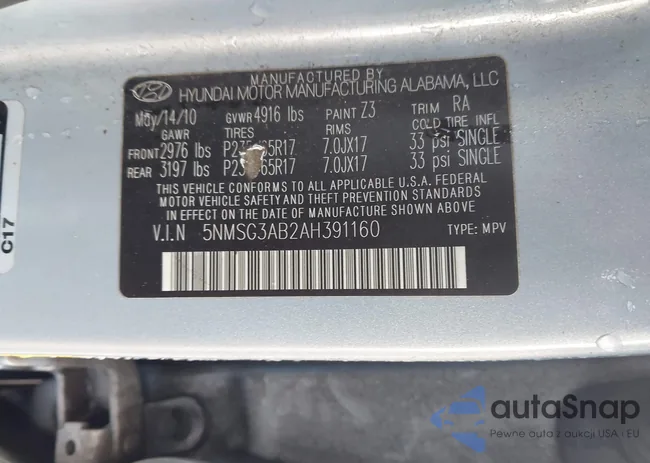 5NMSG3AB2AH391160: 44084994