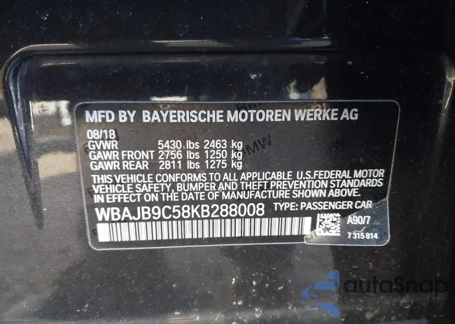 WBAJB9C58KB288008: 44085099