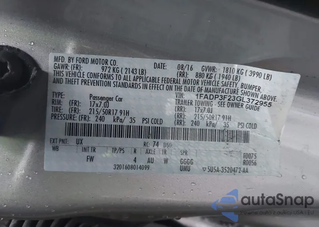 1FADP3F23GL372955: 44084219