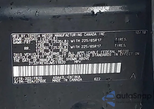 2T3ZFREV0JW511820: 44084228