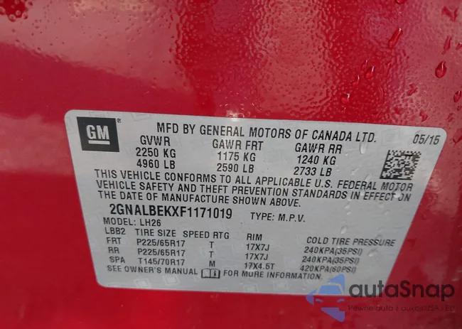 2GNALBEKXF1171019: 44084230