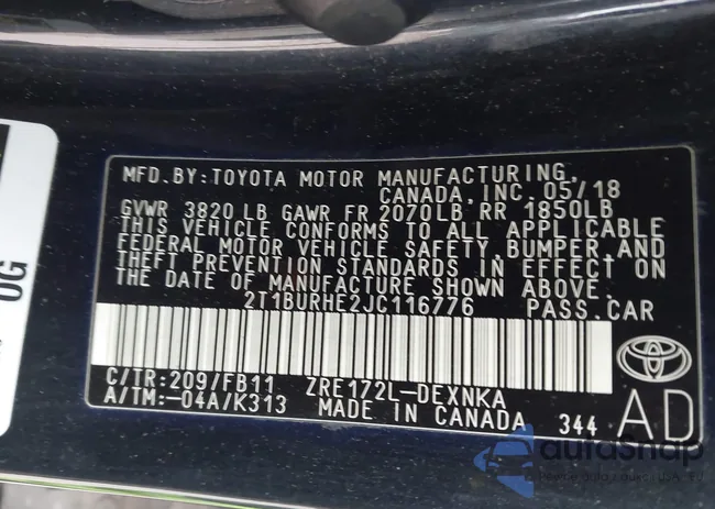 2T1BURHE2JC116776: 44084299