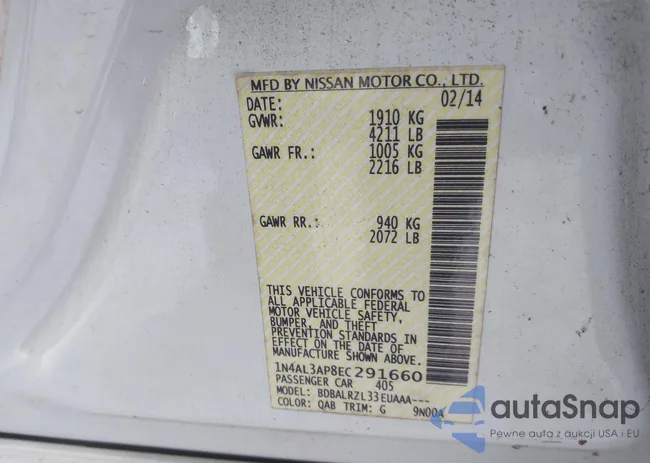 1N4AL3AP8EC291660: 44084327