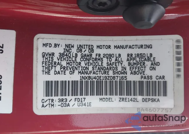 1NXBU40E19Z087165: 44084328