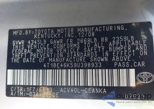 4T1BE46K29U879268: 44084368