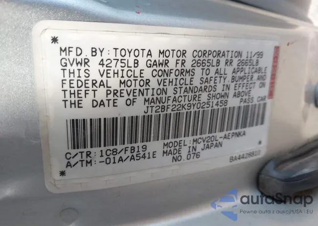 JT2BF22K9Y0251458: 44084403