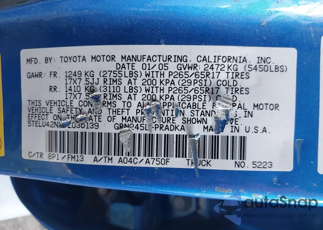 5TELU42NX5Z036139: 44084432