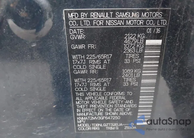 KNMAT2MV3GP647250: 44084457