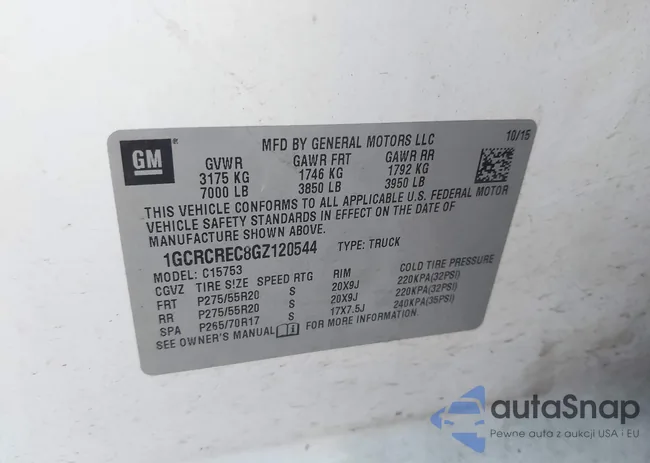 1GCRCREC8GZ120544: 44084462