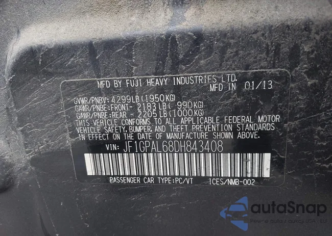 JF1GPAL68DH843408: 44084471