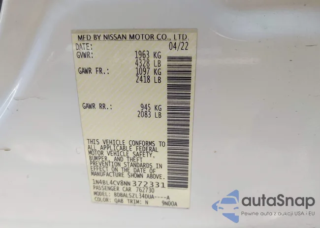 1N4BL4CV8NN372331: 44084536