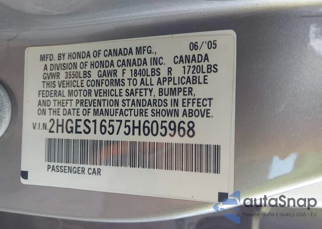 2HGES16575H605968: 44085557