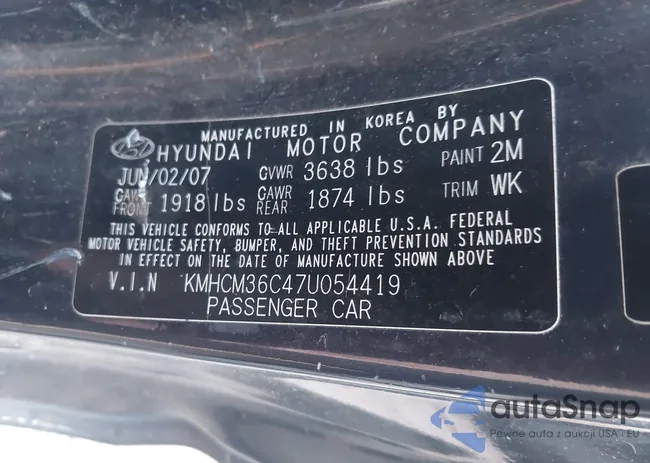 KMHCM36C47U054419: 44085589