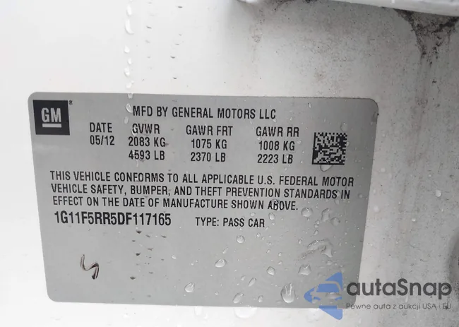 1G11F5RR5DF117165: 44085638