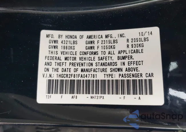 1HGCR2F81FA047781: 44085698