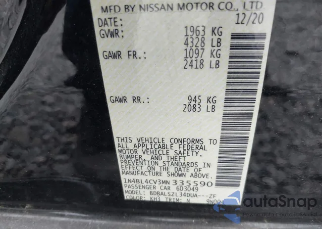 1N4BL4CV3MN335590: 44085699