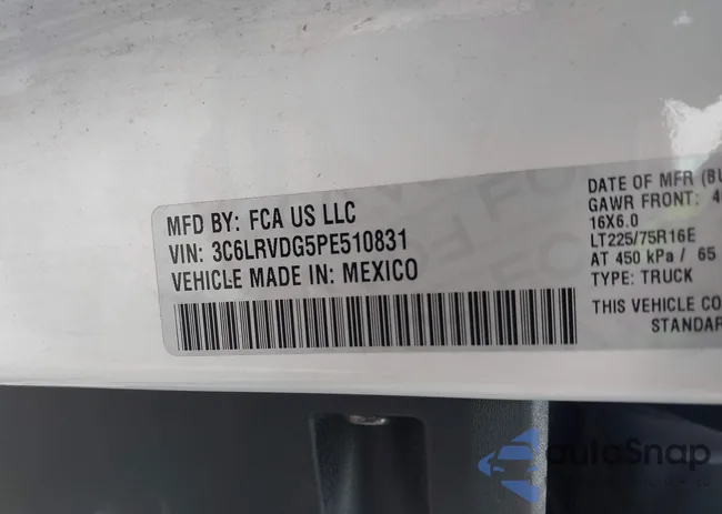 3C6LRVDG5PE510831: 44085789