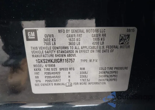 1GKS2HKJ8GR116757: 44085840