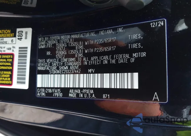 5TDKRKEC2SS237442: 44085857