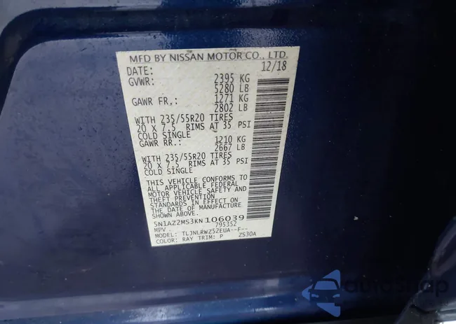 5N1AZ2MS3KN106039: 44085872