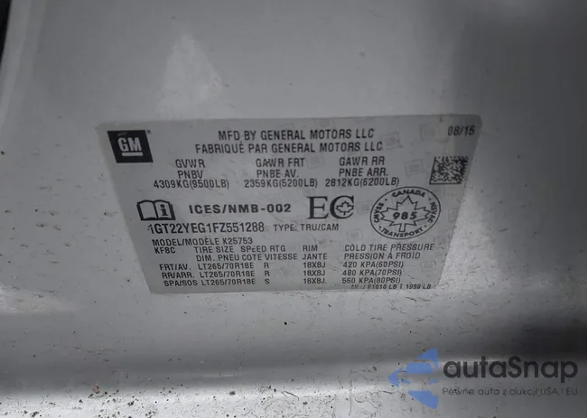 1GT22YEG1FZ551288: 44085947