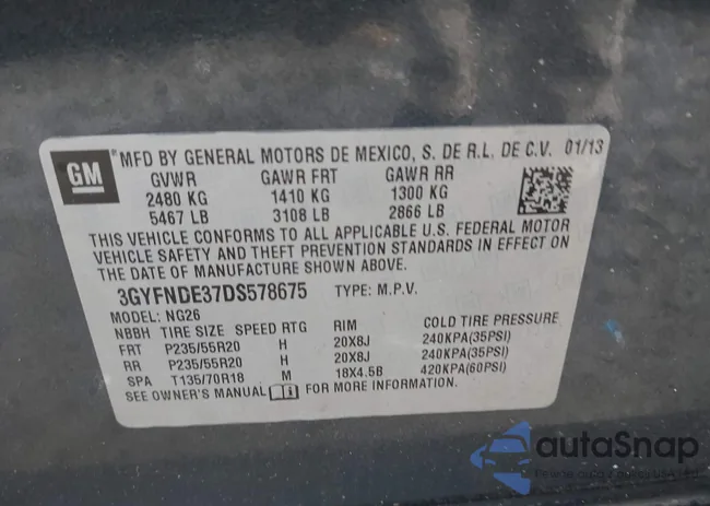 3GYFNDE37DS578675: 44085955