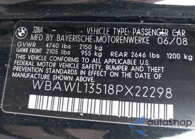 WBAWL13518PX22298: 44085968