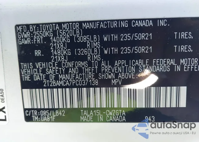 2T2BAMCA7PC037138: 44086009