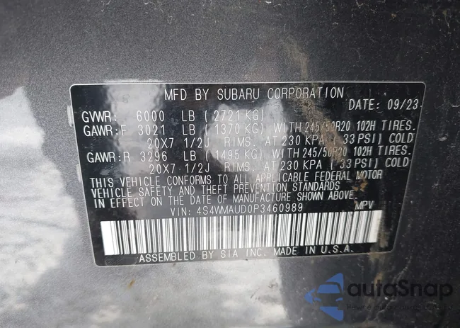 4S4WMAUD0P3460989: 44086018