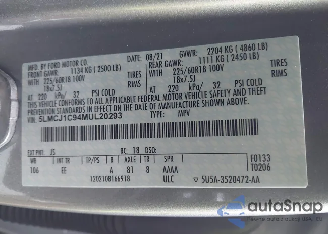 5LMCJ1C94MUL20293: 44086025
